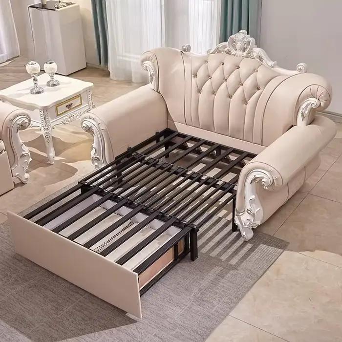 Canapé-lit en cuir multifonctionnel pour salon, canapé double classique, divano soggiorno pour couples, mobilier de maison de style européen