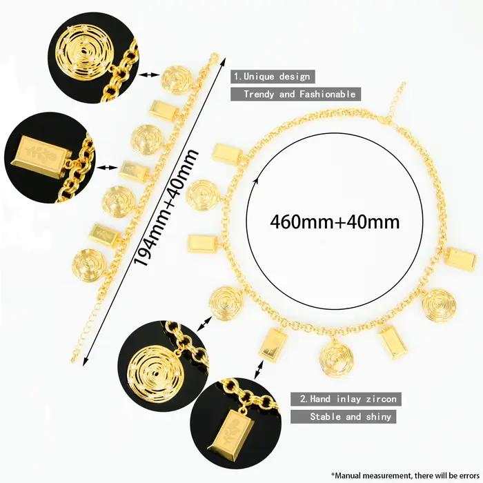 Ensemble de bijoux à la couleur or italienne plaqués or 24 carats pour femmes occasions spéciales mariage fête anniversaire
