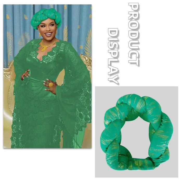 Bandeau tressé Super grand exagéré pour femmes, bandeau de cheveux, bandeau de fête, Turban brillant, couvre-chef, accessoires pour cheveux africains