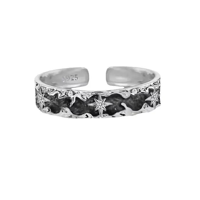Bagues non noires ni blanches, design simple pour couple, style ouvert, pour hommes et femmes, minimaliste, luxe, cool, tendance, style U-Open