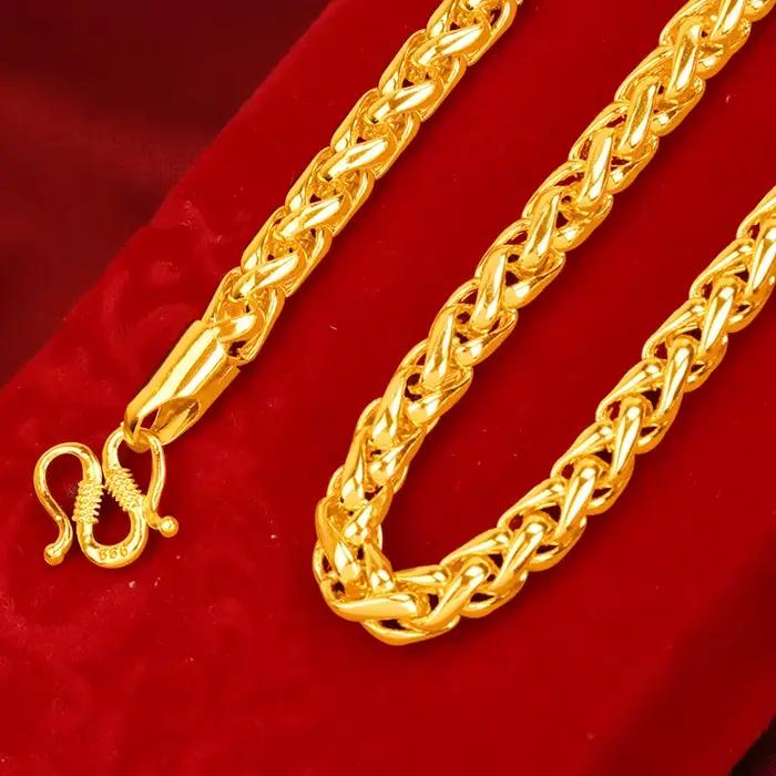 Corde de chanvre plaquée or 24 carats pour homme, Hip Hop, cadeau de bijoux JOJewelry, 60cm