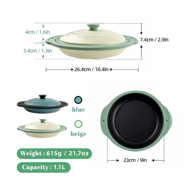 Plat à four ovale pour four à micro-ondes, spécial pour les ailes de poulet frites et rôties, les steaks, accessoire de cuisine adapté