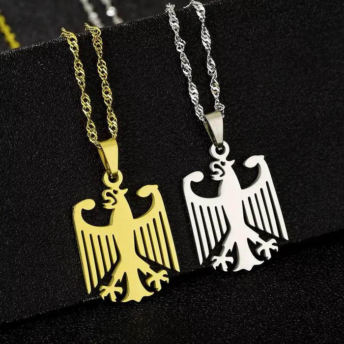 2025 à la mode US EU offre spéciale en acier inoxydable allemagne aigle pendentif collier unisexe Couple Style ethnique patriotique bijoux cadeau