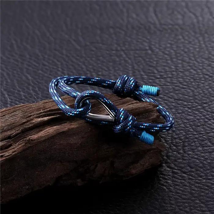 Bracelet à Corde de Haute Qualité pour Homme et Femme, Coloris Marine, Porte-Bonheur, Survie, Bijoux pour Couple, Zones Me, Livraison Directe