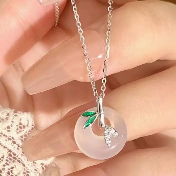 Collier Cadenas Papillon Amour Paix pour Femme, Nouveau Style Chinois, Chaîne de Clavicule, Cadeau pour Meilleure Amie ou Petite Amie, Style Doux et Frais