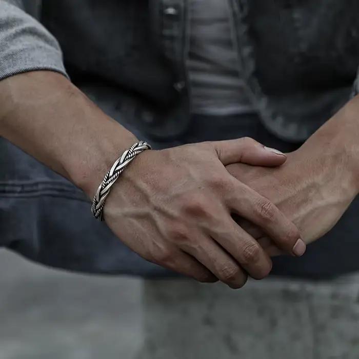 Bracelet rétro en corde torsadée pour hommes