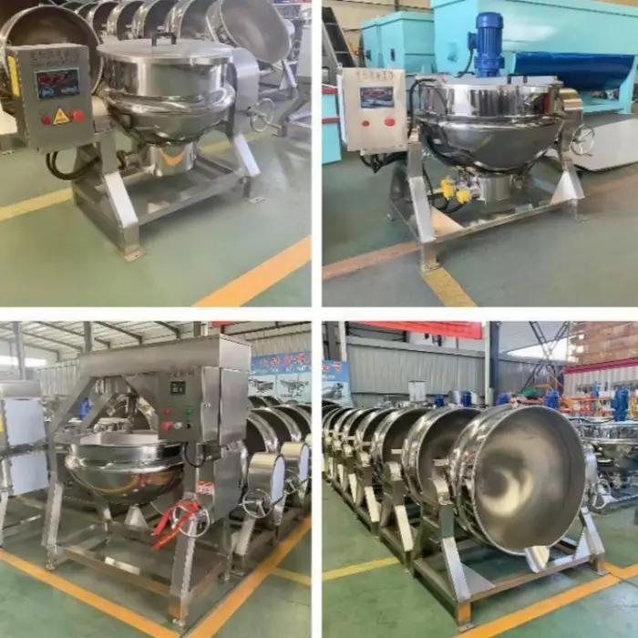 Marmite de cuisson professionnelle à double enveloppe avec agitateur, 200L à 1000L, en acier inoxydable, chauffage rapide, économe en énergie, pour sauces et soupes, personnalisable