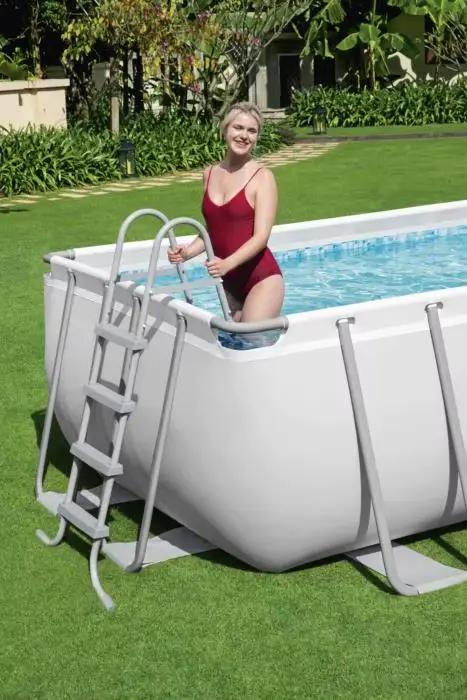 Piscine rectangulaire hors sol pour la famille, structure en acier, gonflable, 56456