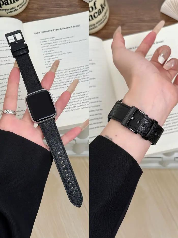 Boucle en cuir pour bracelet de montre Apple pour femmes Sport Correa 38mm 40mm 41mm 42mm 44mm 45mm 46mm 49mm, bracelet pour IWatch