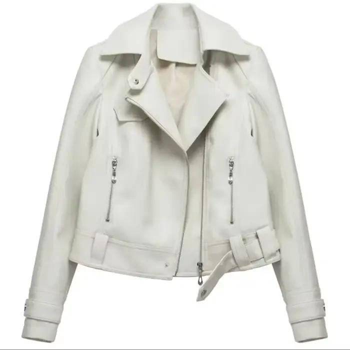 Veste de moto en cuir PU pour femme, manteau Slim et polyvalent, à la mode, nouvelle collection printemps-automne 2025