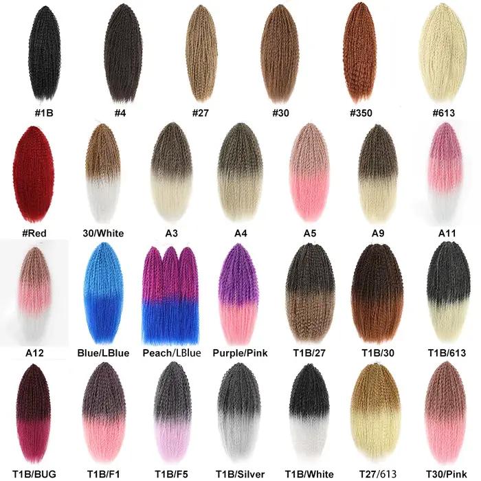 Tresses brésiliennes synthétiques au Crochet, boucles Afro, Extensions capillaires tressées pour femmes, cheveux africains crépus bouclés, ombré rouge