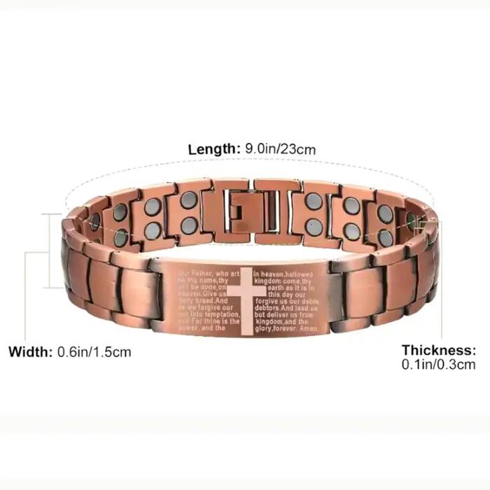 Bracelet Magnétique Pour Hommes Chaîne et Maillons Alliage de Cuivre Plaqués Aimants Puissants Occasions Spéciales Cadeau De Noël