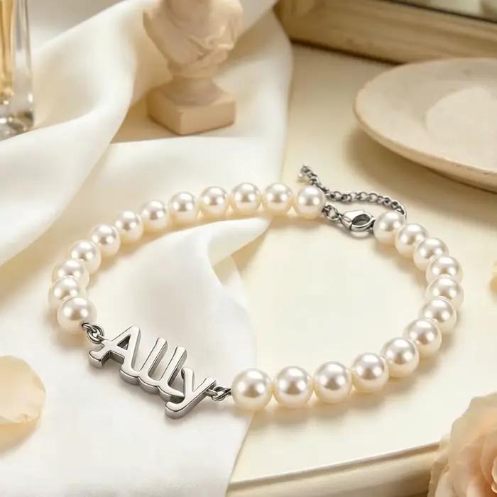 Bracelet personnalisé en acier inoxydable pour femmes, avec nom gravé, bijoux élégants, cadeaux, accessoires pour anniversaire
