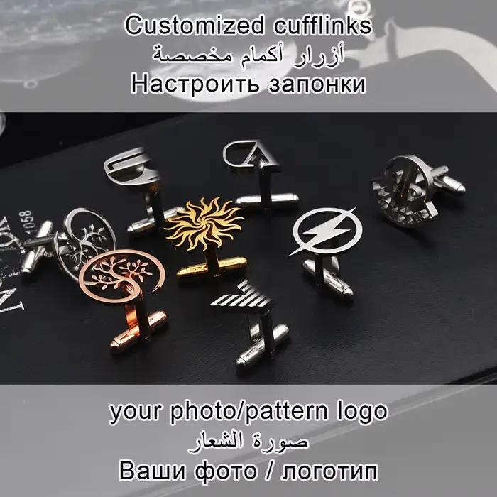 Boutons de manchette personnalisés spéciaux 2025, vos boutons de manchette à motifs, boutons de manchette avec logo de l'entreprise, production de boutons de manchette, boutons de manchette de taille 
