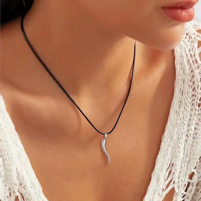 Cordon de collier en cuir avec fermoir noir en acier inoxydable, chaîne en corde cirée noire tressée imperméable pour hommes et femmes, 2/3 mm, longueur 45-60 cm