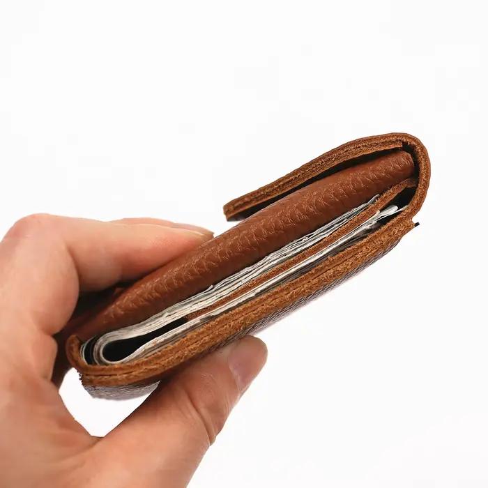 Portefeuille en cuir véritable pour hommes, Vintage, en cuir de vache pleine fleur, portefeuille vertical mince pour hommes, porte-cartes, fermeture magnétique à rabat