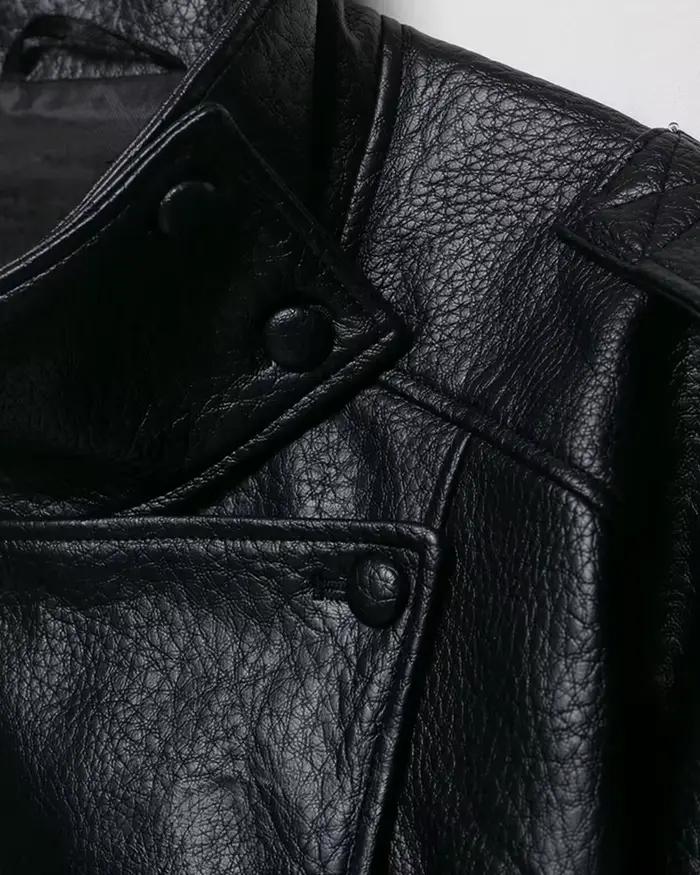 Veste en similicuir pour femme, nouvelle mode, manches longues, veste polyvalente, chic et originale, manteau pour femme, automne hiver, vêtements d'extérieur pour femmes