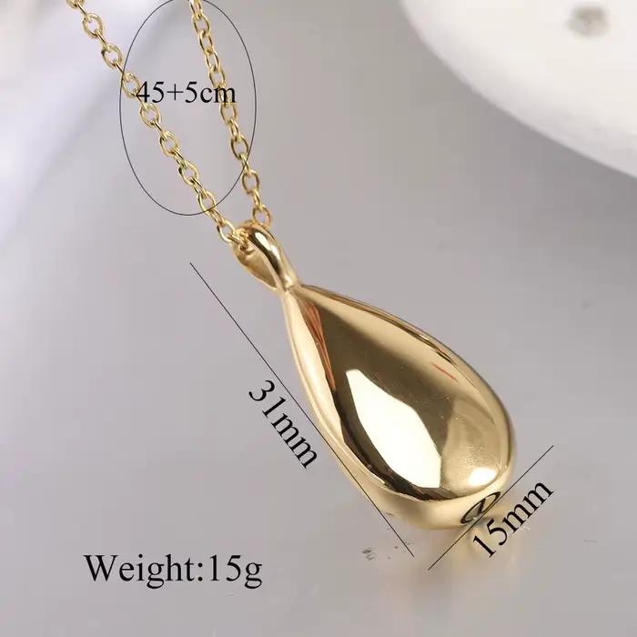 Nouveau collier pendentif en acier inoxydable en forme de goutte d'eau pour femmes, minimaliste, 4 couleurs, bijoux, colliers pour hommes et femmes, colliers ras du cou, cadeaux