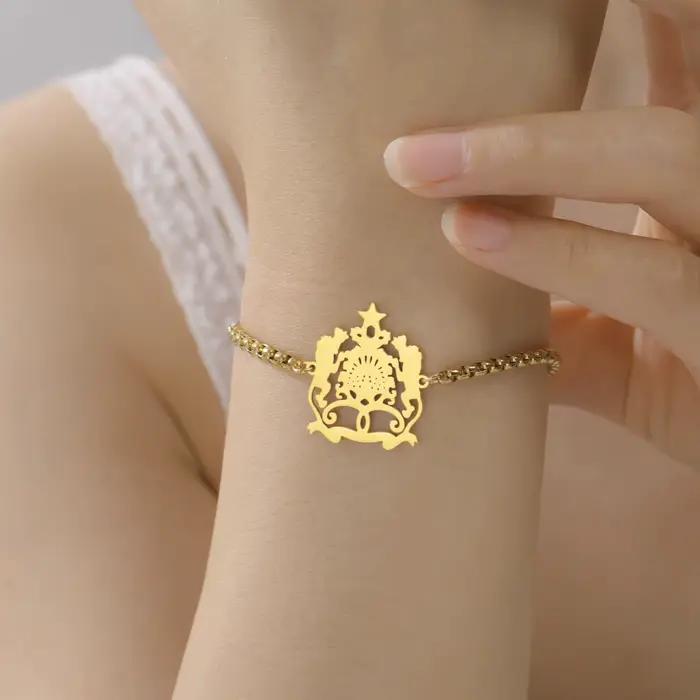 Hipee Maroc Bracelet Maroc Bijoux nationaux en acier inoxydable pour hommes