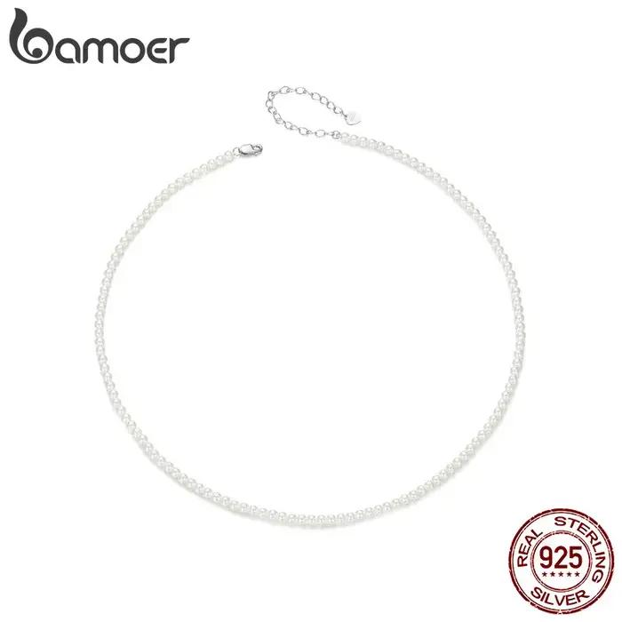 BAMOER-Collier de perles de coquillage pour femme, argent regardé 925, bijoux australiens de la mer du Sud