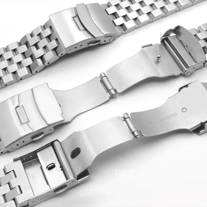Bracelet en acier inoxydable massif, 20mm 22mm 24mm, Bracelet de remplacement pour montre intelligente, pour hommes d'affaires, outil métallique