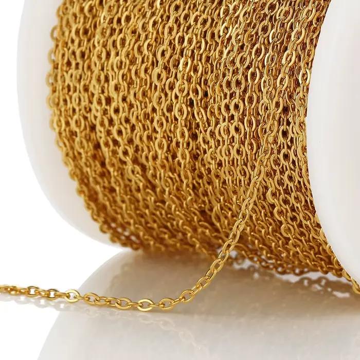 Chaînes croisées en forme de O en acier inoxydable, 10 mètres, 2 mètres, 1/1, 5/2mm, pour bricolage, collier, Bracelet, accessoires de fabrication de bijoux