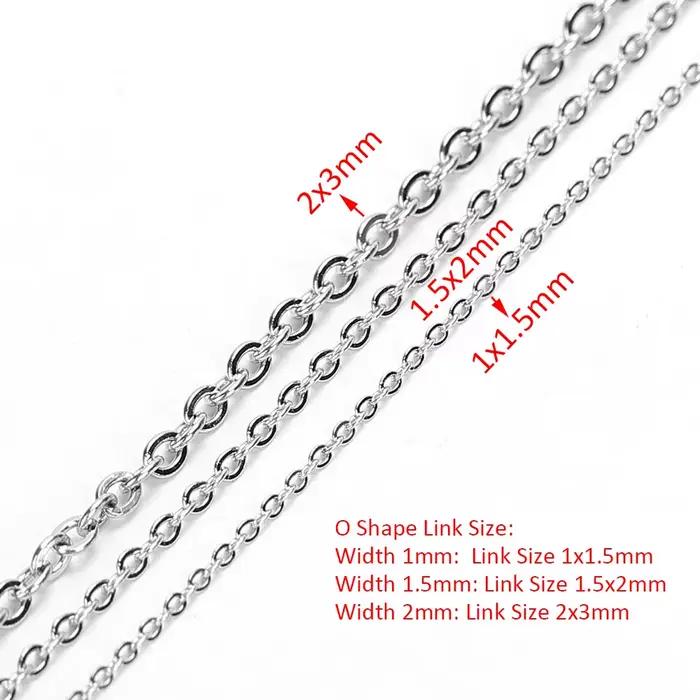 Chaînes croisées en forme de O en acier inoxydable, 10 mètres, 2 mètres, 1/1, 5/2mm, pour bricolage, collier, Bracelet, accessoires de fabrication de bijoux