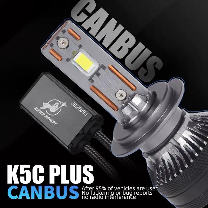 DAWN KNIGHT K5C PLUS 140W H7 H11 H4 H1 ampoule Led Canbus 4300K LED HB3 9005 HB4 9006 K6C Led Double Tube de cuivre 12V 2 pièces