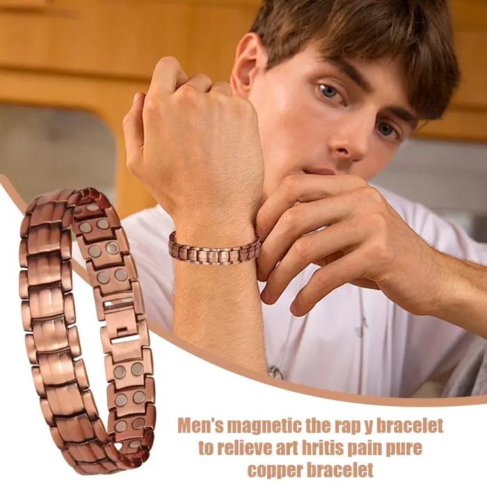 Bracelets magnétiques pour hommes Bracelet magnétique en cuivre pur bijoux accessoires