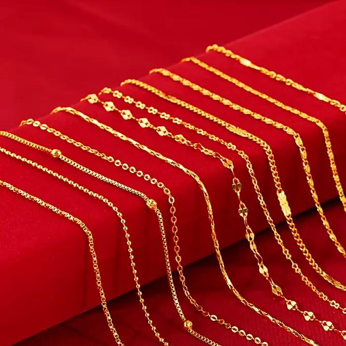 Group collier en or pur 14 carats pour femme, vague d'eau, JOSalle, Sophia, croix étoilée, JO18, collier amaran, bijoux fins, cadeaux