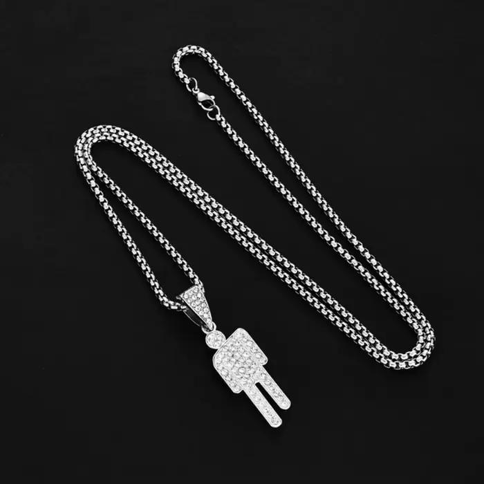 Collier tête inclinée créatif, Style de rue Hip-hop à la mode, pendentif Unique de rue, accessoires de chaîne de pull
