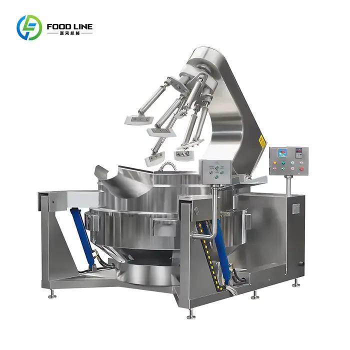 Marmite de cuisson électrique commerciale à double enveloppe de 50, 100, 200, 300, 400, 500, 600 litres avec agitateur pour aliments, personnalisable