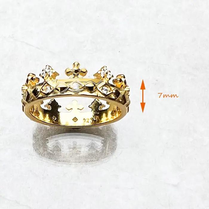 Bague couronne or Style européen, bijoux fins pour femmes, tout nouveau cadeau classique en argent Sterling 925 pur, été