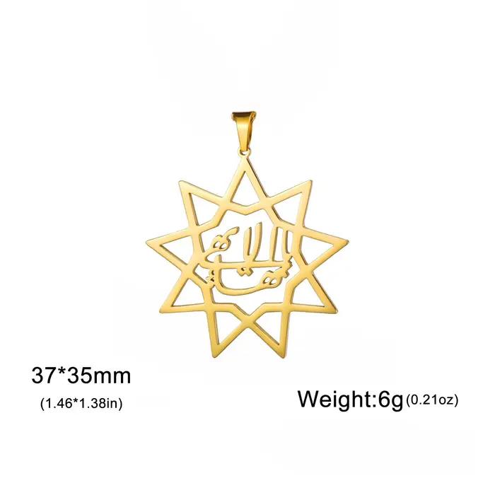 Jeshayuan calligraphie persane Farsi Parsi pendentif femmes neuf points Bahai bahaisme étoile breloques en acier inoxydable bijoux cadeau