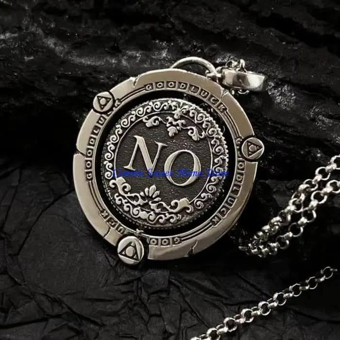LXAF – collier avec pendentif en forme pièce monnaie rotative