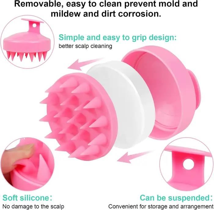 Brosse de massage du cuir chevelu en silicone souple, brosse de massage et de nettoyage du cuir chevelu, brosse exfoliante du cuir chevelu, outil pour éliminer les pellicules