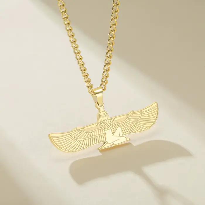 Collier pendentif déesse Isis de l'Égypte ancienne, charme ethnique vintage, bijou spirituel, symbole de protection, cadeau pour femmes et hommes