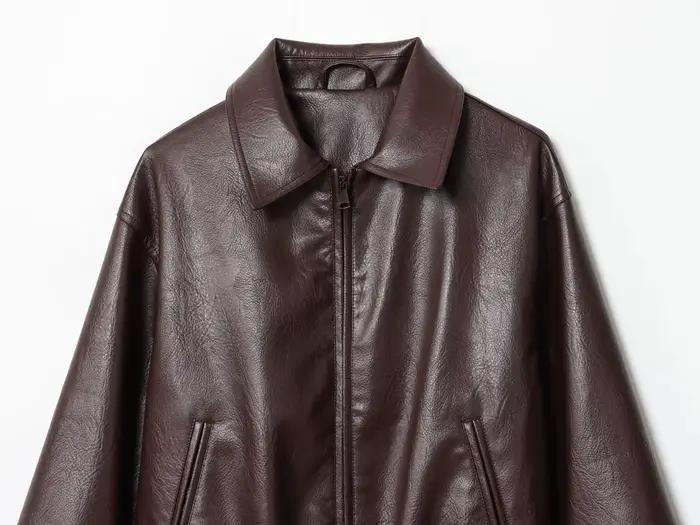 Veste bombardier en Faux cuir pour femmes, manches longues, Chic, vêtements d'extérieur, élastique, fermeture éclair en PU, Vintage, décontracté, manteau à col rabattu