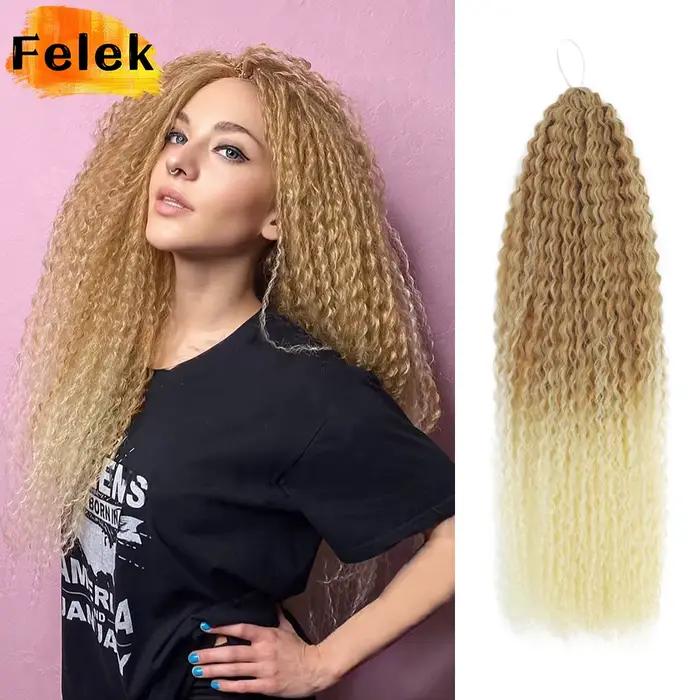 Crochet cheveux Afro boucles tressage Extensions de cheveux synthétique africain tressé cheveux pour tresses crépus bouclés doux Ombre rose violet