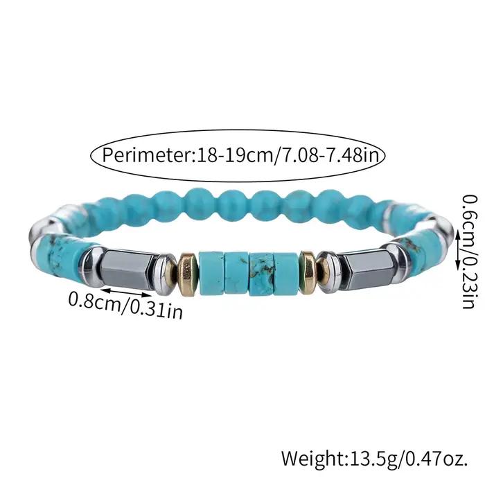 Bracelet Simple bleu Turquoise pour hommes, bijoux énergétiques unisexes, cadeau d'anniversaire de fête, vente en gros, livraison directe