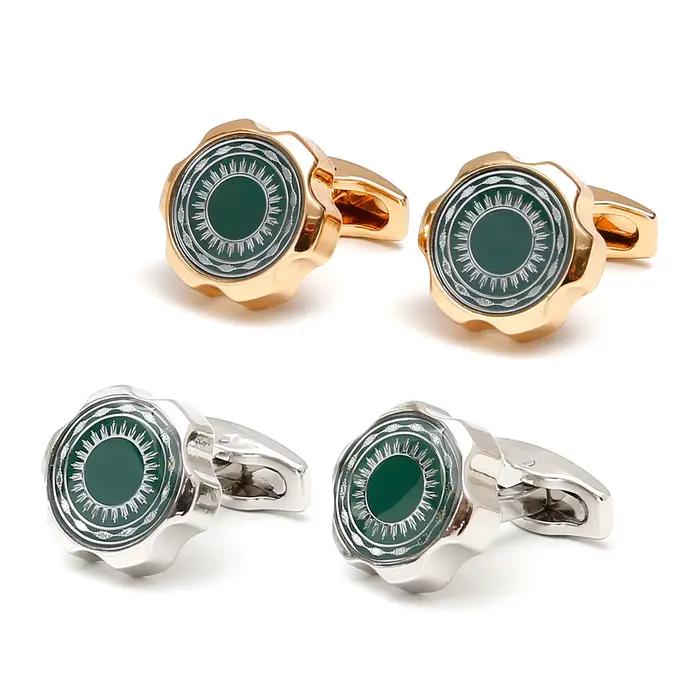Boutons de manchette pour hommes TOMYE XK23015 mode décontracté bouton vert vente en gros smoking robe formelle chemise boutons de manchette cadeaux bijoux