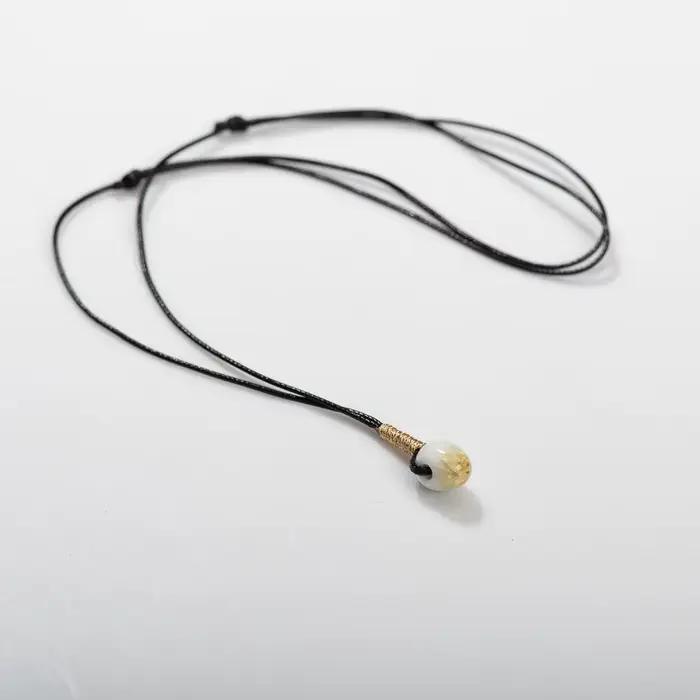 Collier Simple en Céramique Craquelée de Glace, Bijoux à la Mode, Vente en Gros, Cadeau pour Femme et Fille