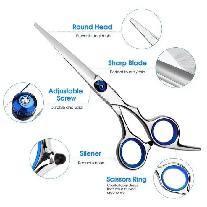 Ciseaux de coiffure professionnels en acier inoxydable, ciseaux de coupe amincissants, cisaille de barbier pour Salon de maison