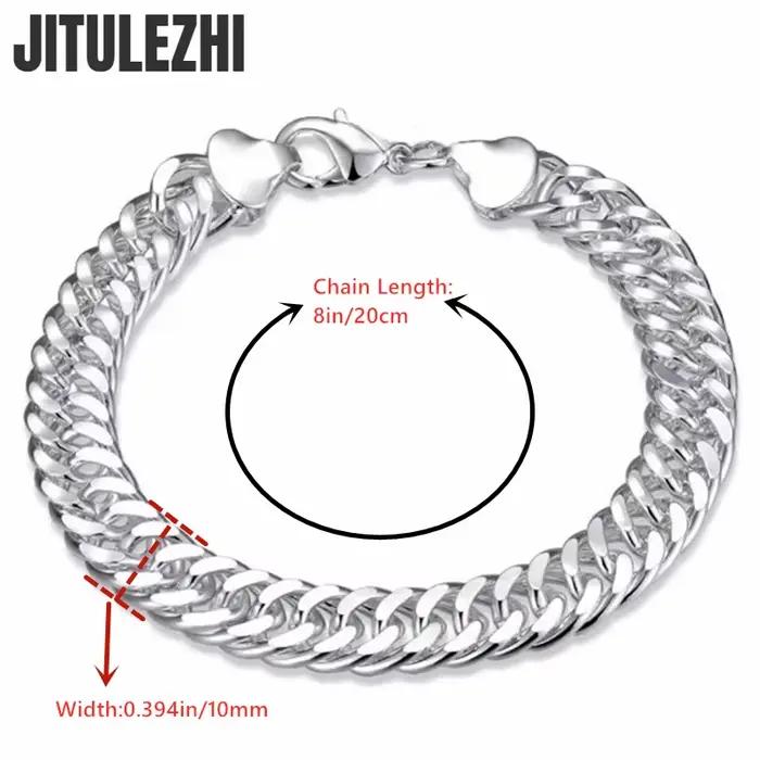 Bracelet cubain en argent regardé 925 pour homme