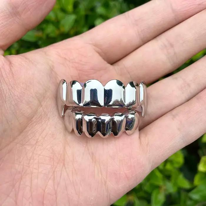 RACHELZ or argent couleur crocs dents Grillz Hip Hop bouchons de dents décor mode grilles dentaires pour hommes femmes bijoux accessoires