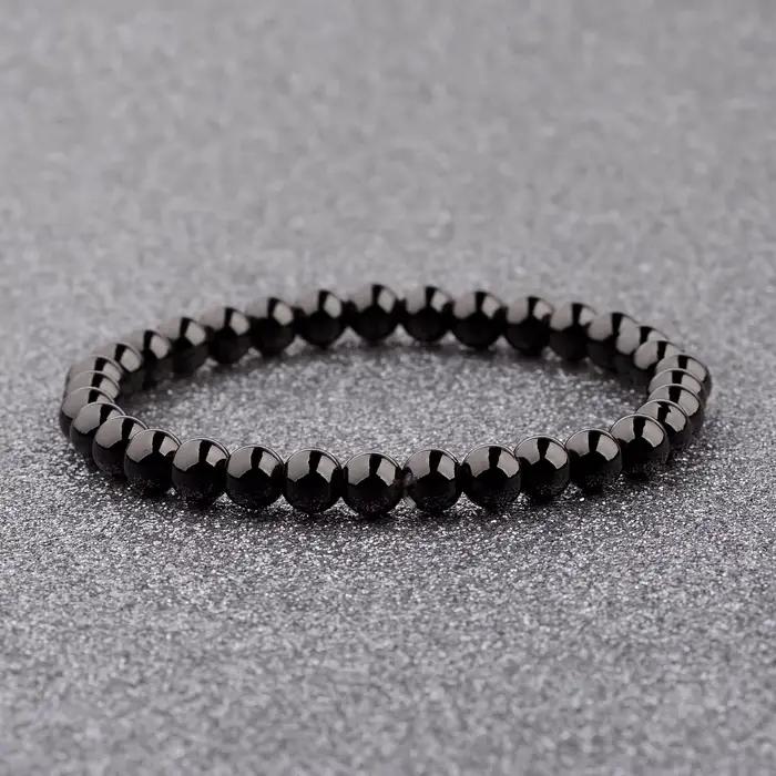 Bracelet Classique en Perles de Bronze pour Homme et Femme, Accessoire en Cuivre et Métal Fait à la Main, 4/5/6/8mm