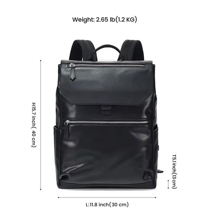 Sac à dos en cuir véritable pour hommes, sac de voyage imperméable de grande capacité, pour les déplacements professionnels, le travail quotidien en plein air
