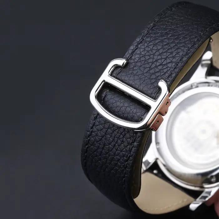 Bracelet de montre en cuir véritable pour Cartier Tank London Solo, bracelet de montre en cuir de vache texturé Lychee pour hommes et femmes, 16 20 22 23 25mm