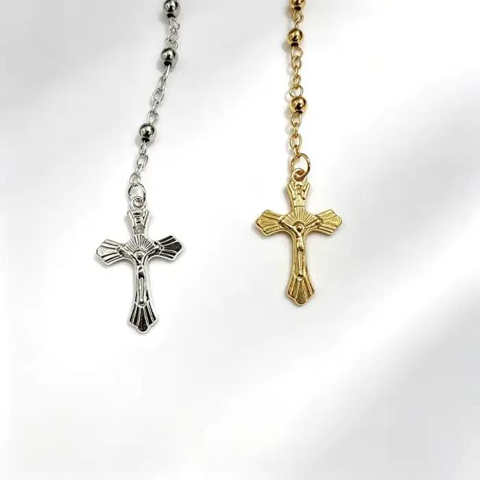 Collier religieux en alliage de zinc avec croix et pendentif Vierge pour homme et femme pour occasions spéciales et quotidiennes