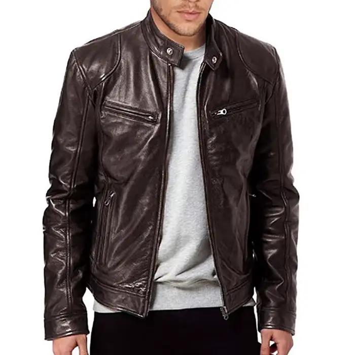 Blouson aviateur en similicuir PU homme, coupe anti-vent, décontracté, moto, motard, printemps, nouveau